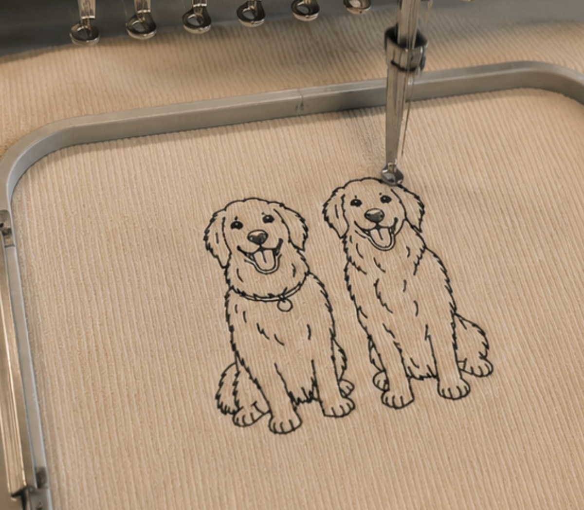 (ペット刺繍メーカー専用)線画刺繍クッションカバー