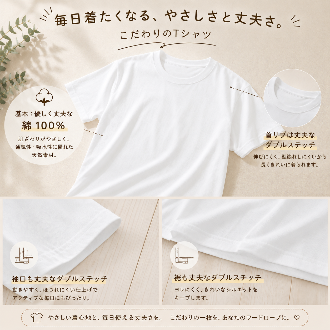 ペット刺繍 手書きスタイル|Tシャツ(全身・1匹のみ)