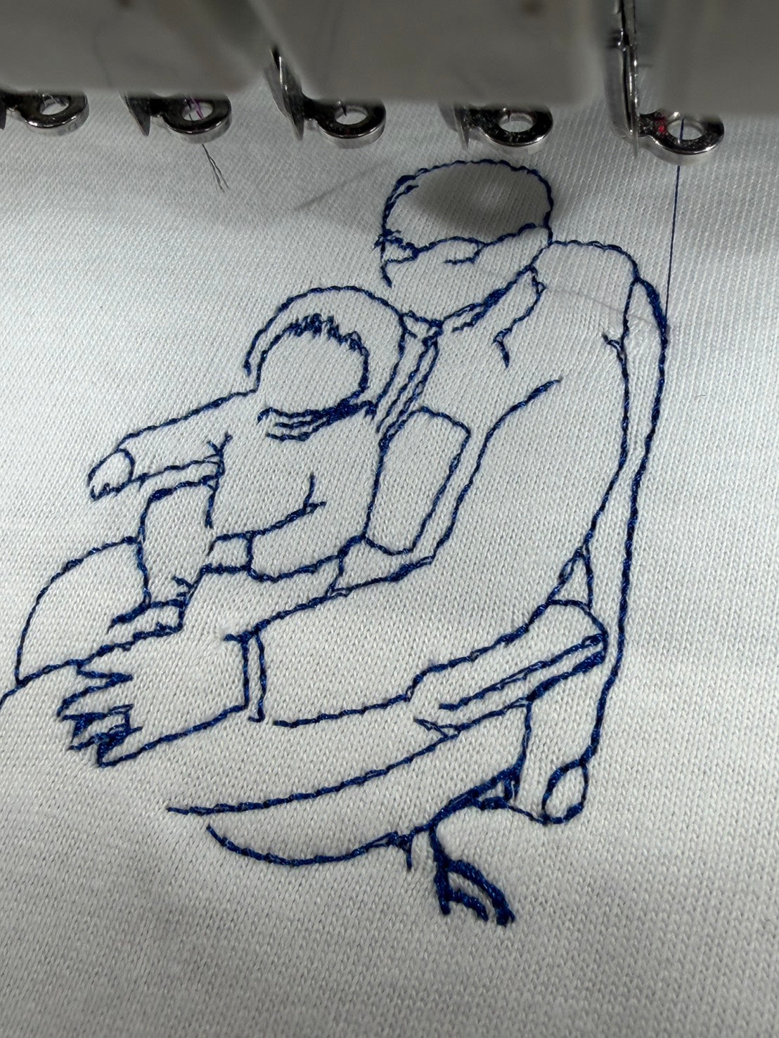 メモリアル刺繍 人物線画|Tシャツ