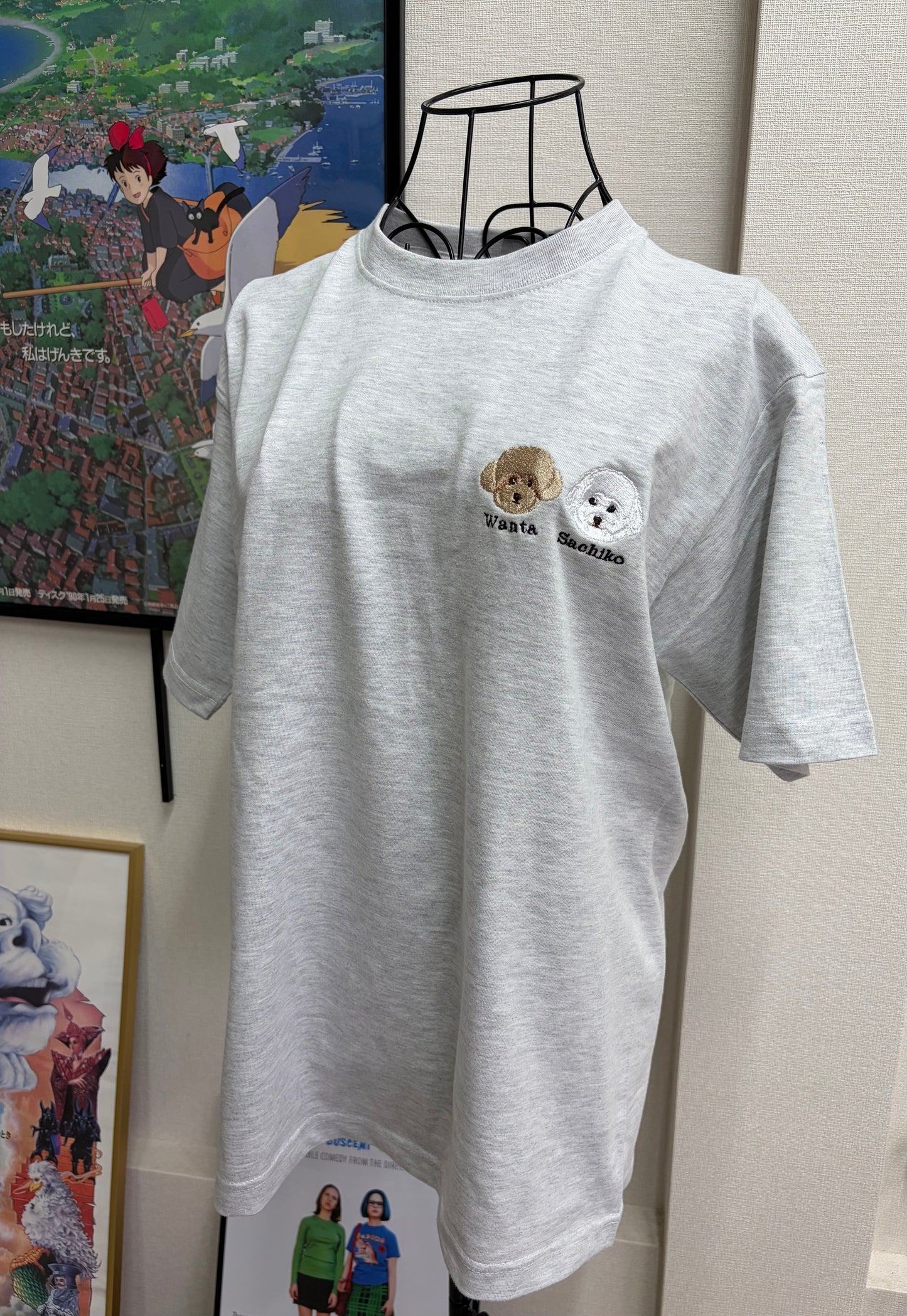 ペット刺繍　半袖Tシャツ　イラストスタイル
