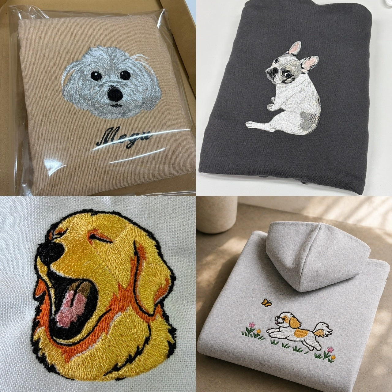 【事前相談】写真からつくるペット刺繍アイテム｜完全オーダーメイド（２匹専用）