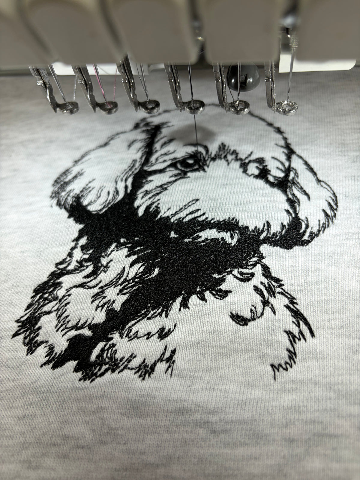 スマホ写真からつくる デッサン刺繍トレーナー｜人物・ペットOK