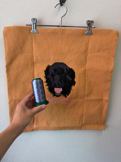 ペット刺繍　リアルスタイル｜クッションカバー（顔 or 全身 １匹のみ）