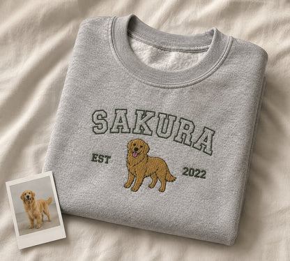 ゴールデンレトリバーの刺繍トレーナー