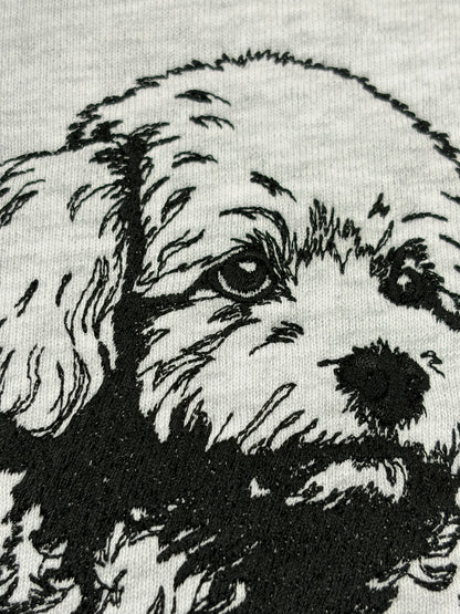 スマホ写真からつくる デッサン刺繍Tシャツ｜人物・ペットOK