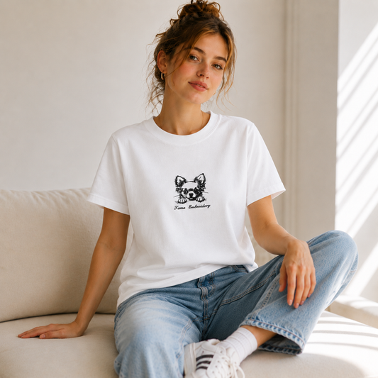 チワワの刺繍Tシャツ