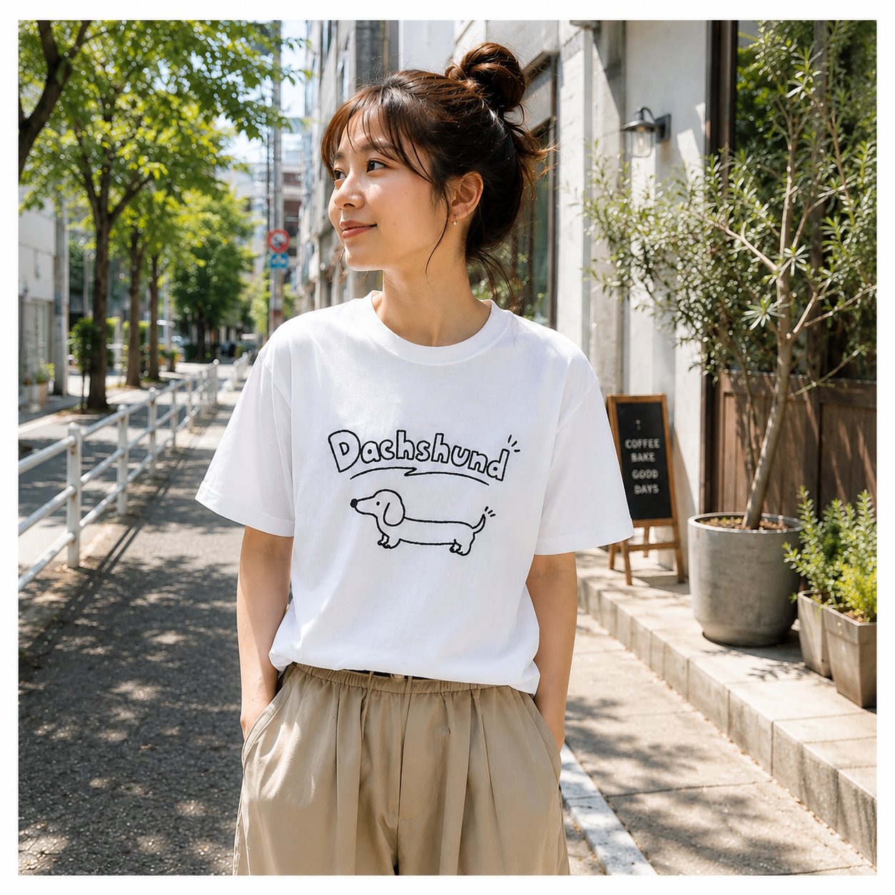 ゆるアメカジDog  Tシャツ【多摩の刺繍屋オリジナル】