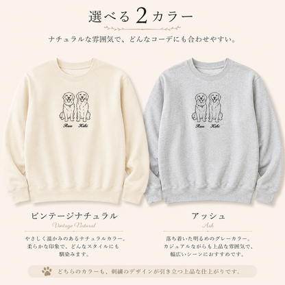 （ペット刺繍メーカー専用）手書き線画刺繍トレーナー