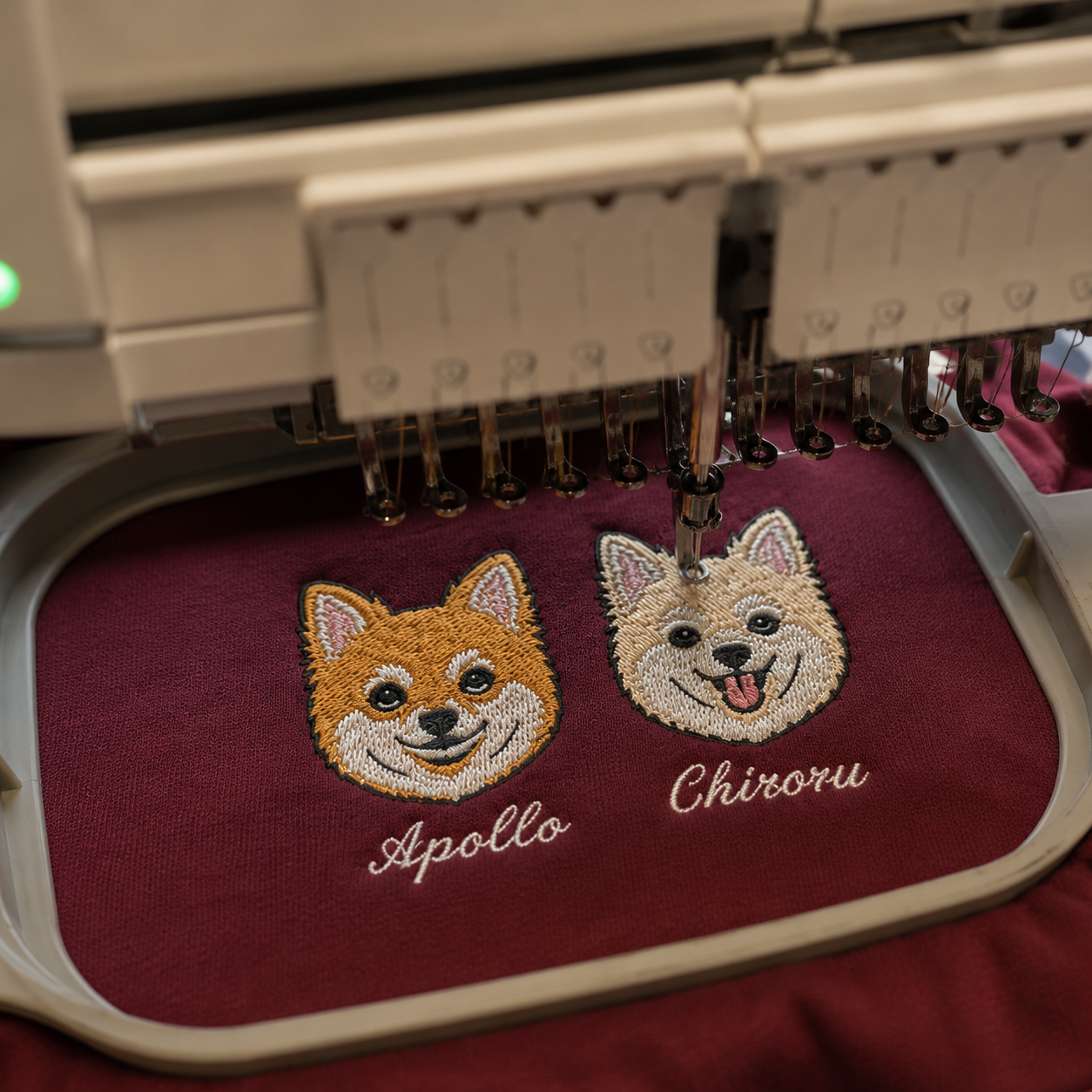 ペット刺繍　イラストスタイル｜｜Tシャツ（顔・2匹ご希望の方）