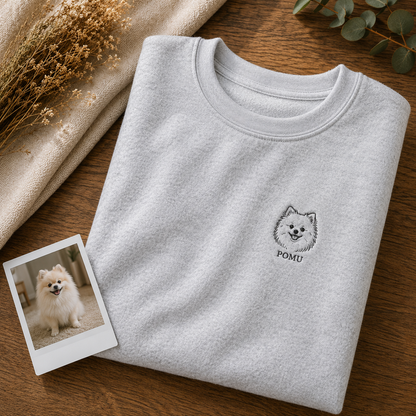 ポメラニアンのペット刺繍トレーナー