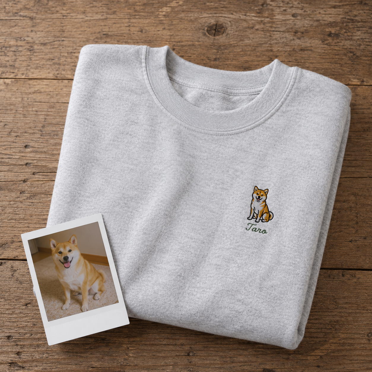 ペット刺繍　イラストスタイル｜トレーナー（全身・１匹のみ）