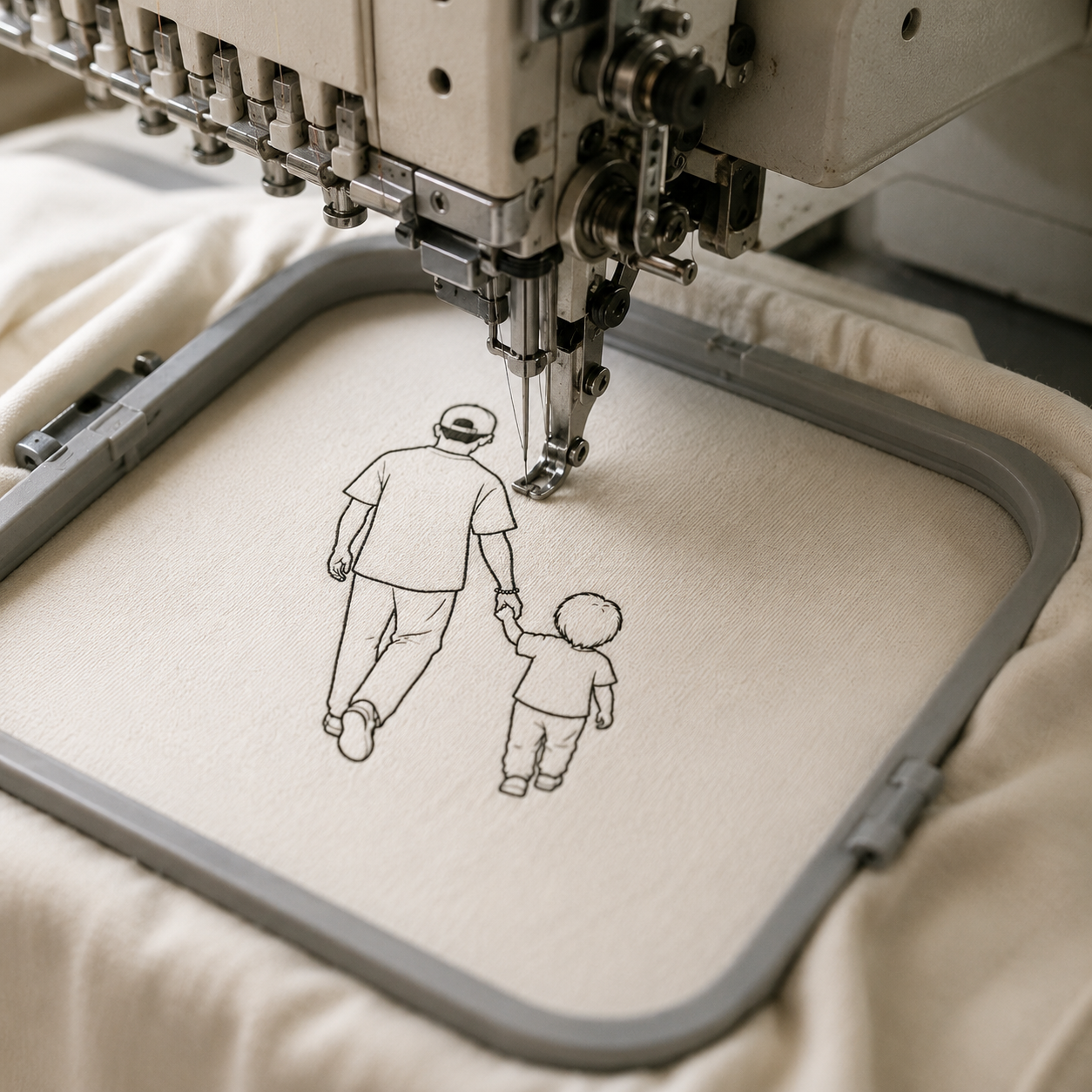 メモリアル刺繍　人物線画｜Tシャツ