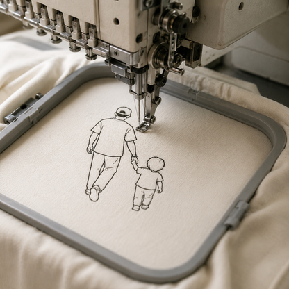 メモリアル刺繍　人物線画｜Tシャツ
