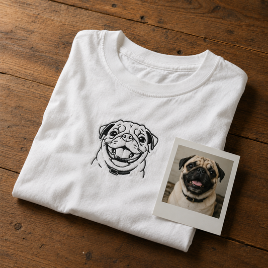 （ペット刺繍メーカー専用）アニメ線画 刺繍Tシャツ