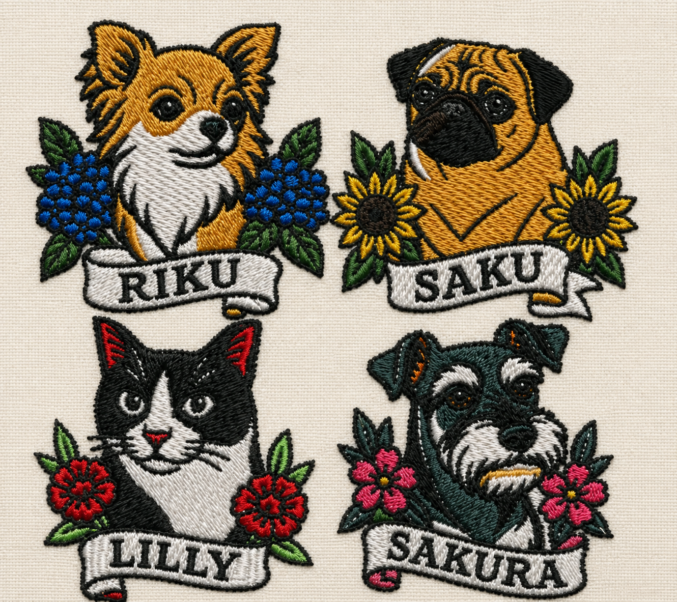 刺繡パーカー（タトゥーフラッシュ）