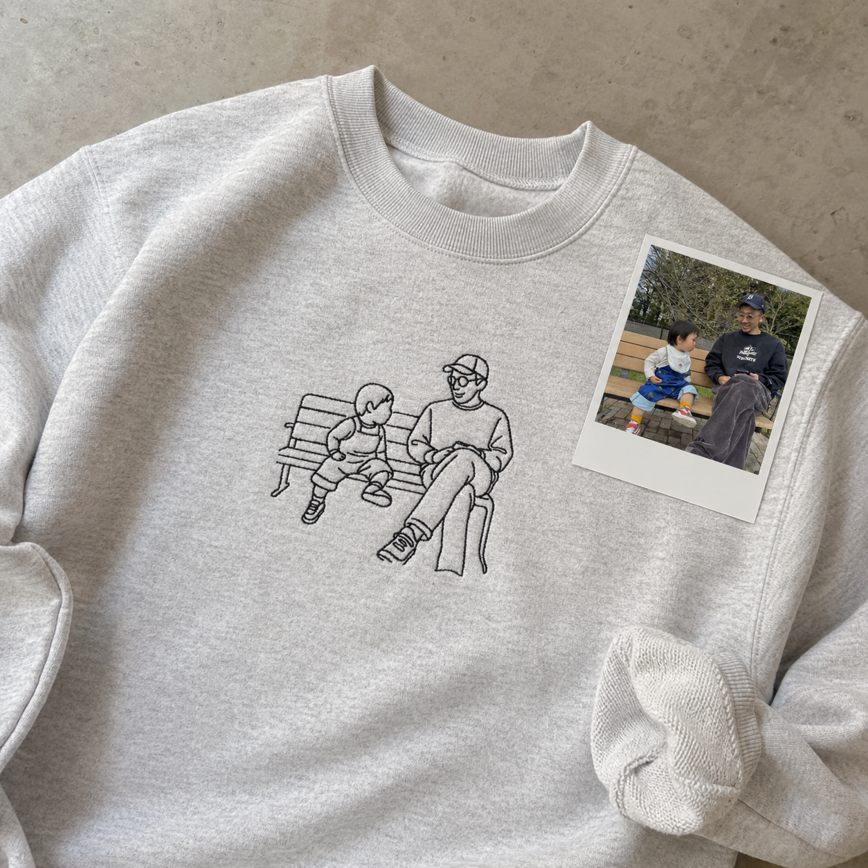 メモリアル刺繍　トレーナー (線画＆ラインアート)