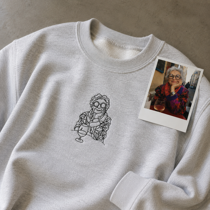 メモリアル刺繍　トレーナー (線画＆ラインアート)