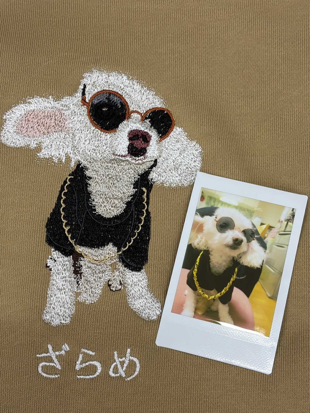 スマホ写真からつくる ペット刺繍パーカー｜リアル・写真のまま刺繍・名入れ