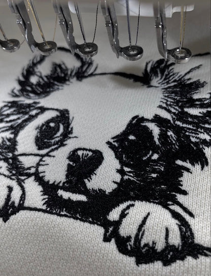 チワワ 刺繍トレーナー｜鉛筆画風｜