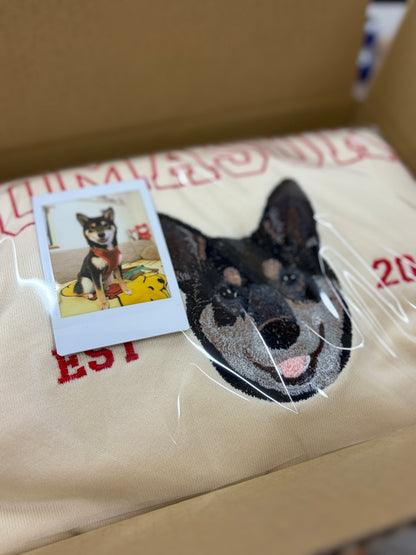 柴犬の刺繍とチェキ写真 年号入り