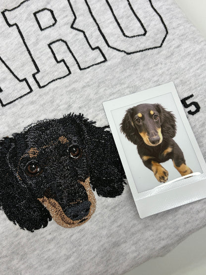 ダックスフンドの刺繍とチェキ写真