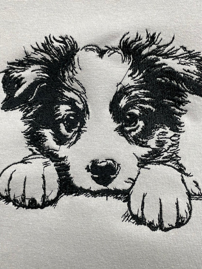 鉛筆デッサン DOG Tシャツ【多摩の刺繍屋オリジナル】