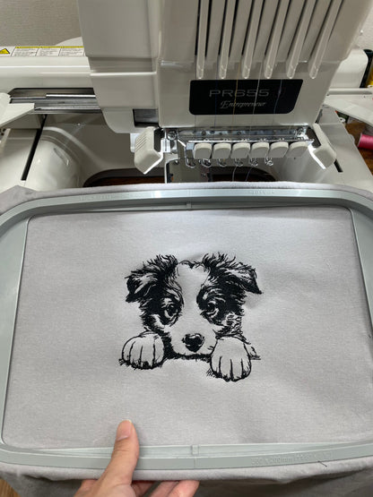 鉛筆デッサン DOG Tシャツ【多摩の刺繍屋オリジナル】