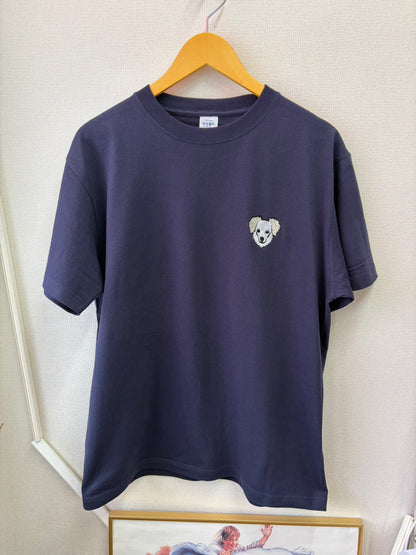白チワックスのペット刺繍のTシャツ