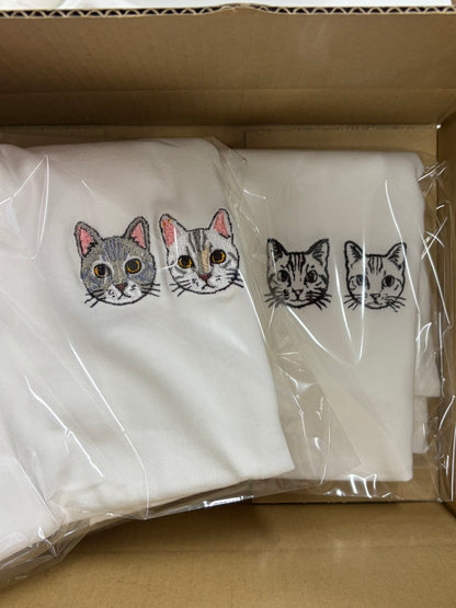 ペット刺繍　半袖Tシャツ　イラストスタイル