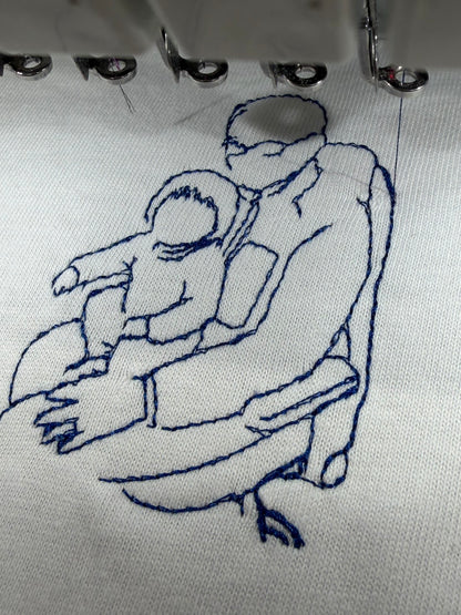 メモリアル刺繍　人物線画｜Tシャツ