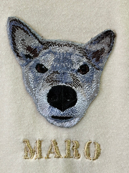 ペット刺繍のリアル刺繍Tシャツ（うちの子刺繍）