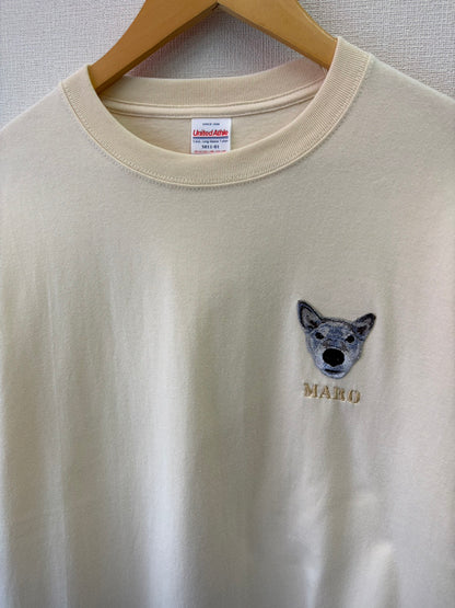 ペット刺繍のリアル刺繍Tシャツ（うちの子刺繍）