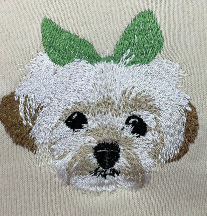 ペット刺繍のリアル刺繍Tシャツ（うちの子刺繍）