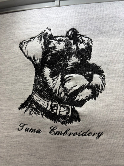 鉛筆デッサン DOG Tシャツ【多摩の刺繍屋オリジナル】