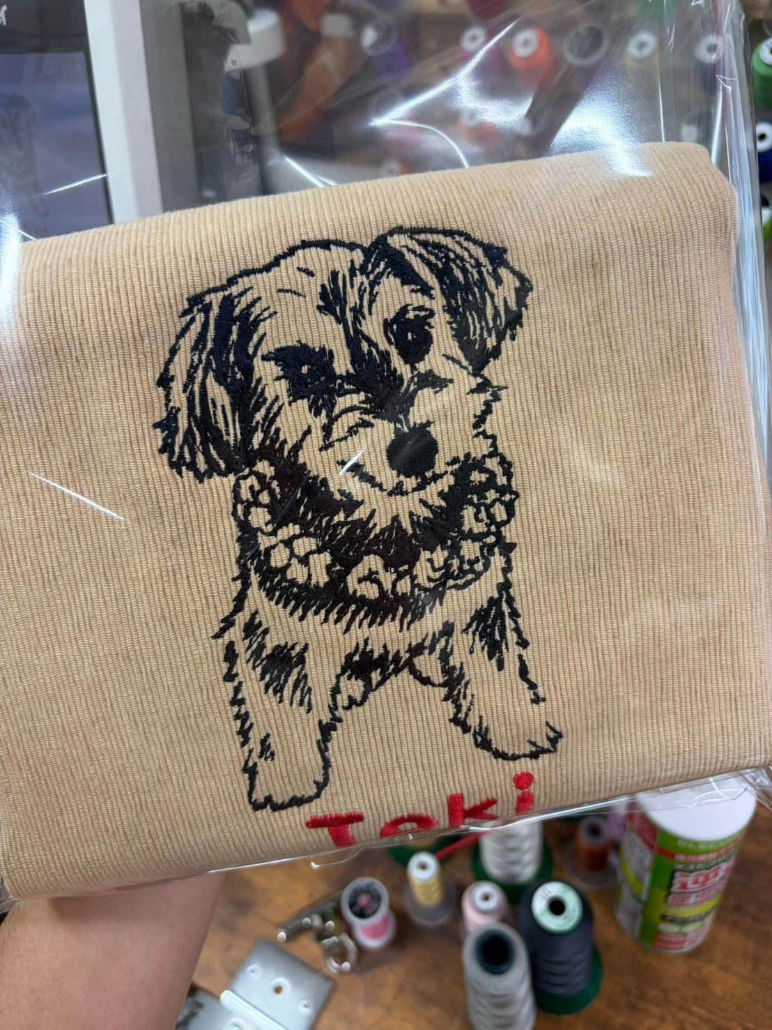 （ペット刺繍メーカー専用）手書き線画刺繍クッションカバー