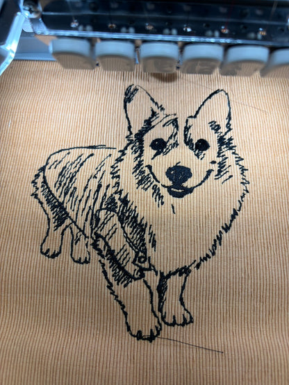 （ペット刺繍メーカー専用）手書き線画刺繍トレーナー