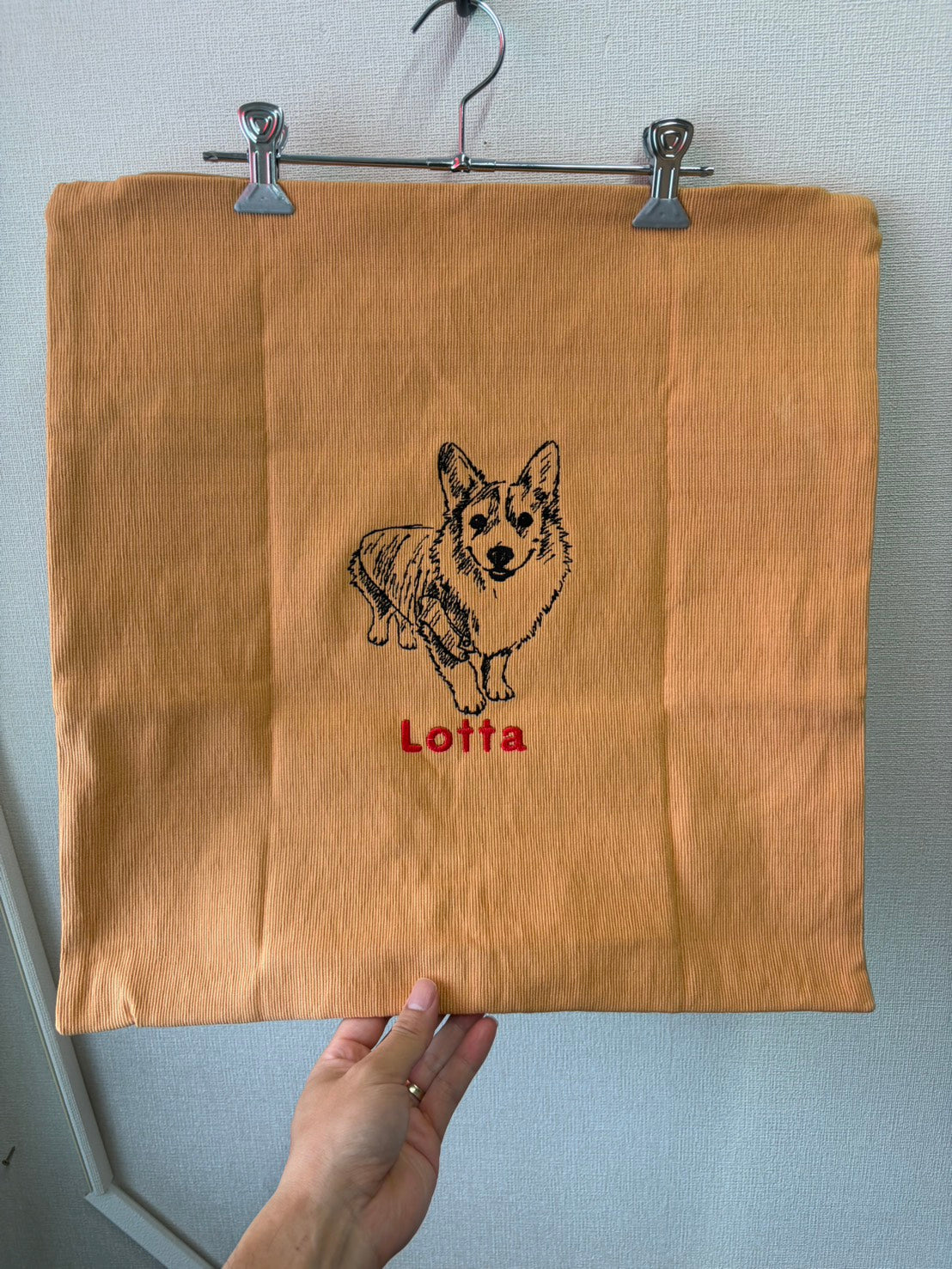 （ペット刺繍メーカー専用）手書き線画刺繍クッションカバー