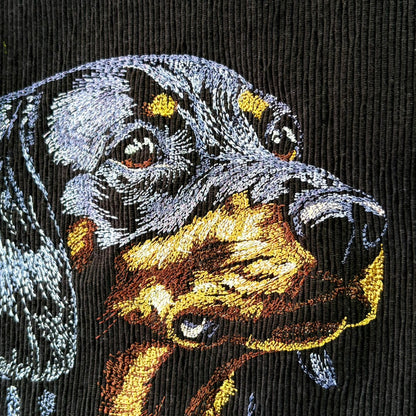 ミニチュアダックスフンド　デッサン刺繍　クッションカバー