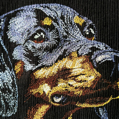 ミニチュアダックスフンド　デッサン刺繍　クッションカバー