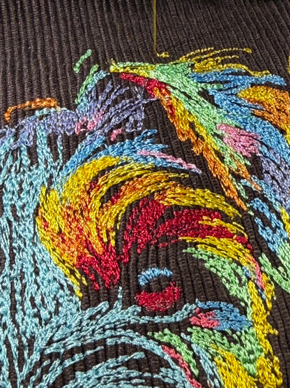 ミニチュアシュナウザー　高密度刺繍　クッションカバー
