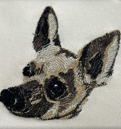 イタリアングレーハウンドの顔のペット刺繍
