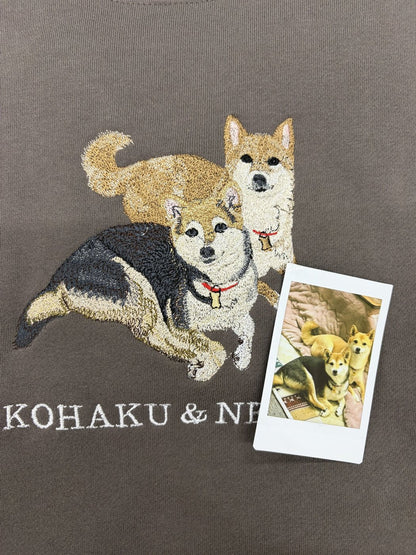 フルオーダー刺繍 柴犬2匹 チェキ付き