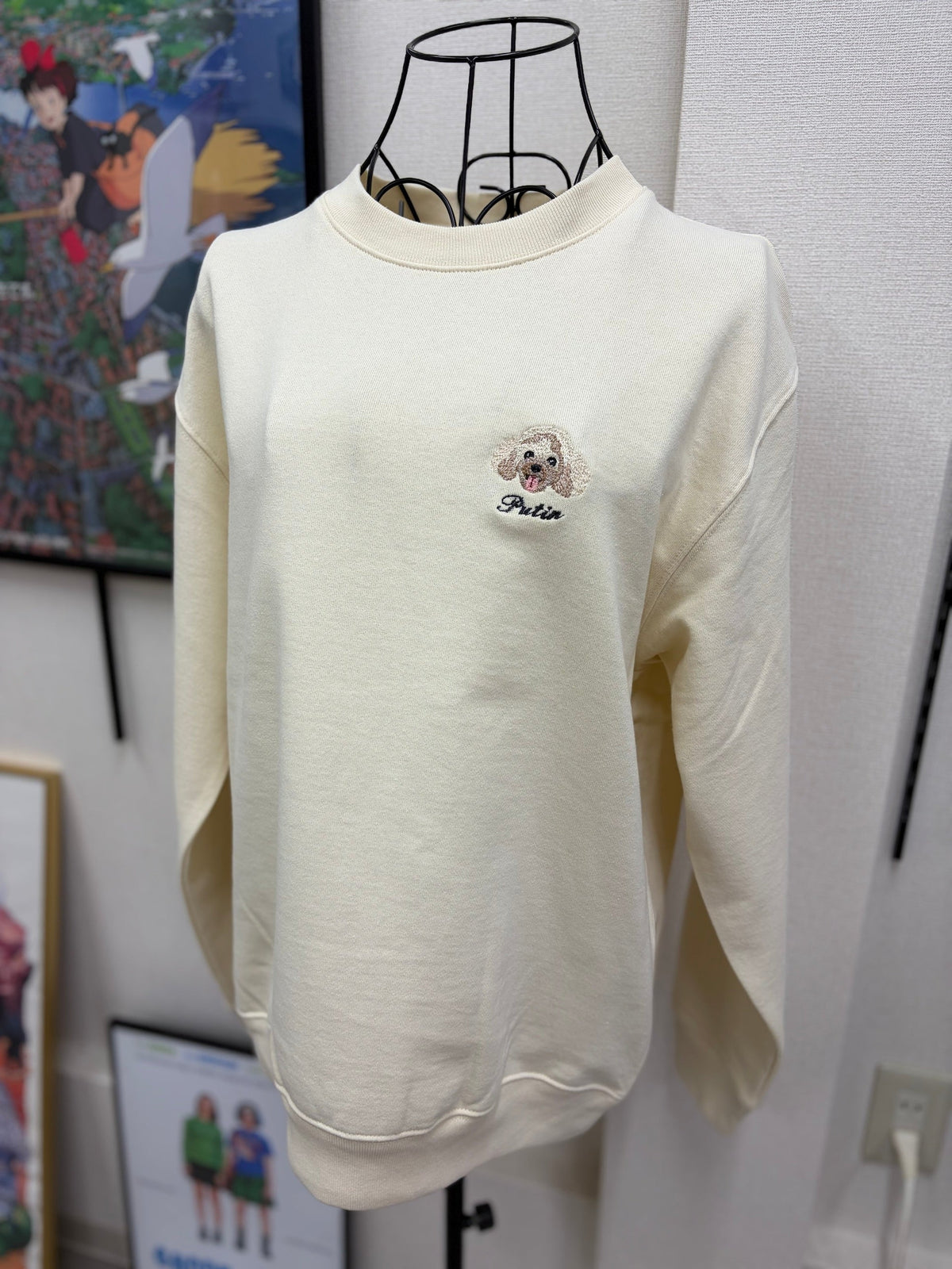ワンポイント刺繍トレーナー 仕上がり例